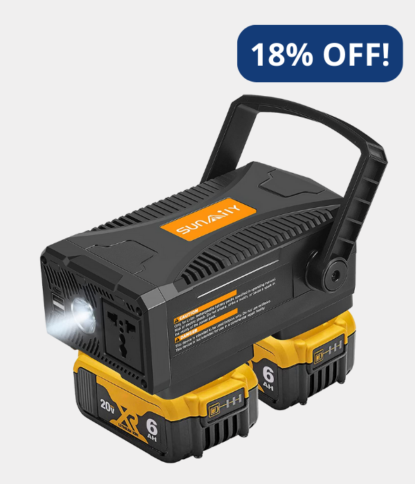 Портативна станція живлення SUnMilY 150W Portable Power Supply Inverter Compatible with Dewalt 20V Battery